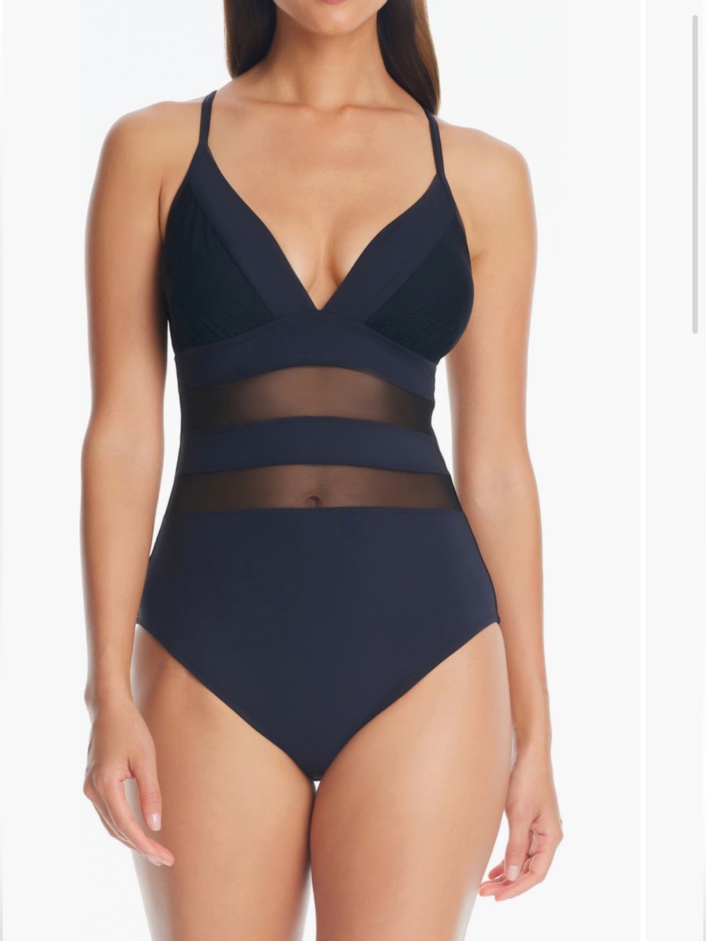 BLEU Rod Beattie Don’t Mesh Crossback Black One-Piece Swimsuit 6